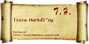 Tisza Harkány névjegykártya